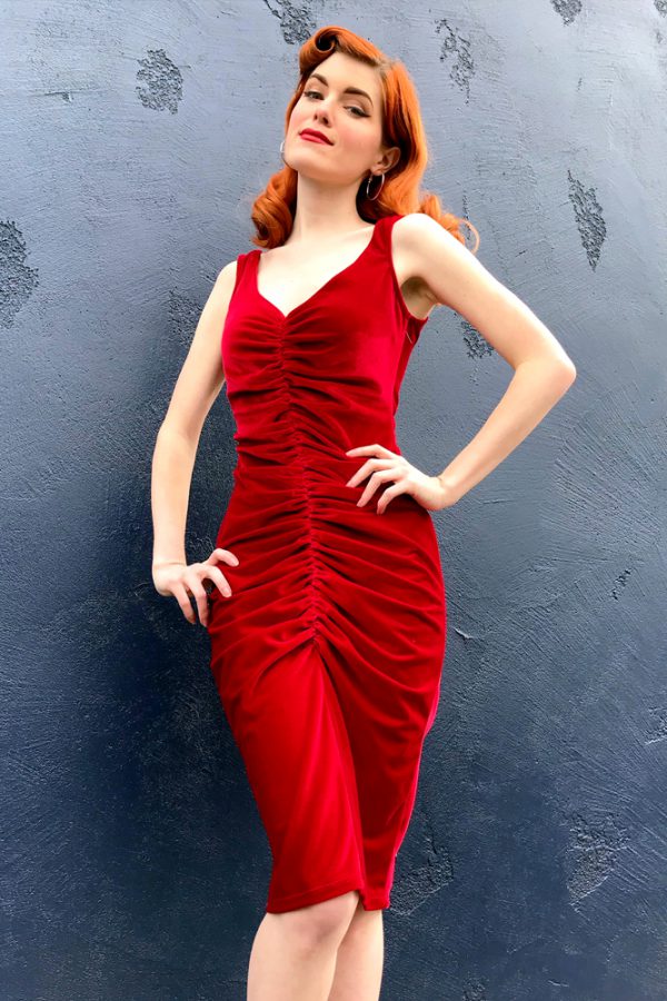 After Hours Dress (Red Velvet) by Bettie Page | Bettie Page