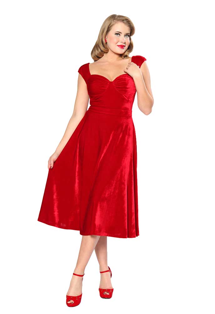 velvet red dress