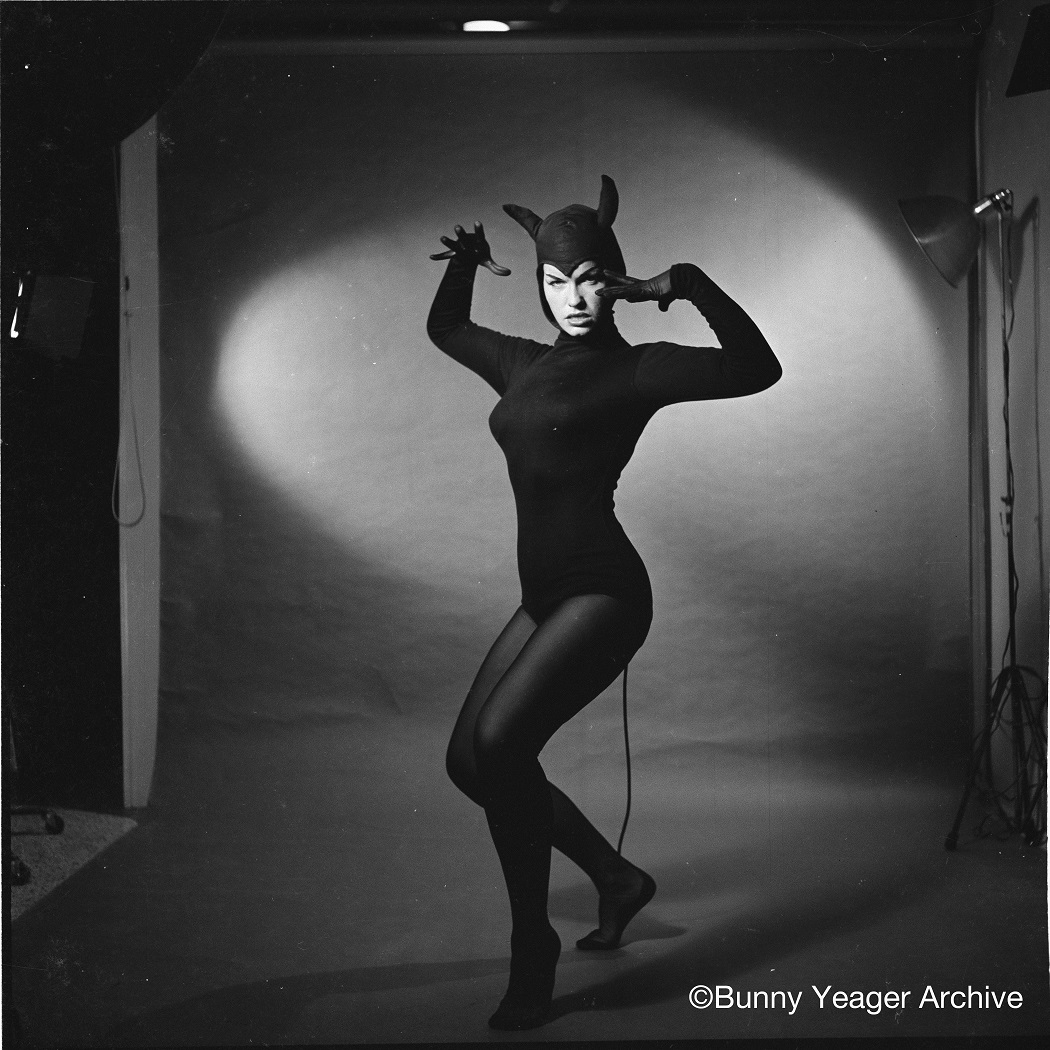 Bettie Page in Devil Suit, by Bunny Yeager, 1954.