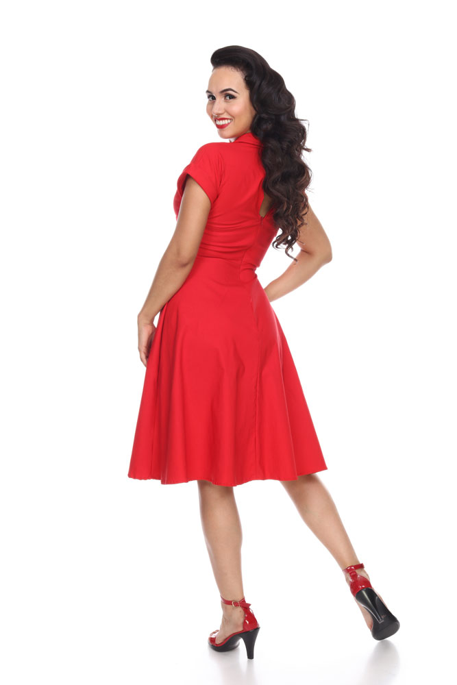 Meet Me at the Water Cooler Dress (Red) by Bettie Page | Bettie Page