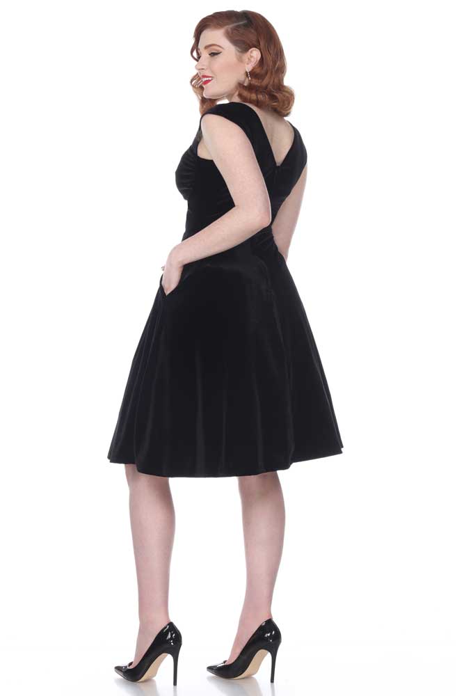 Bettie On Holiday Dress (Black Velvet) by Bettie Page Bettie Page