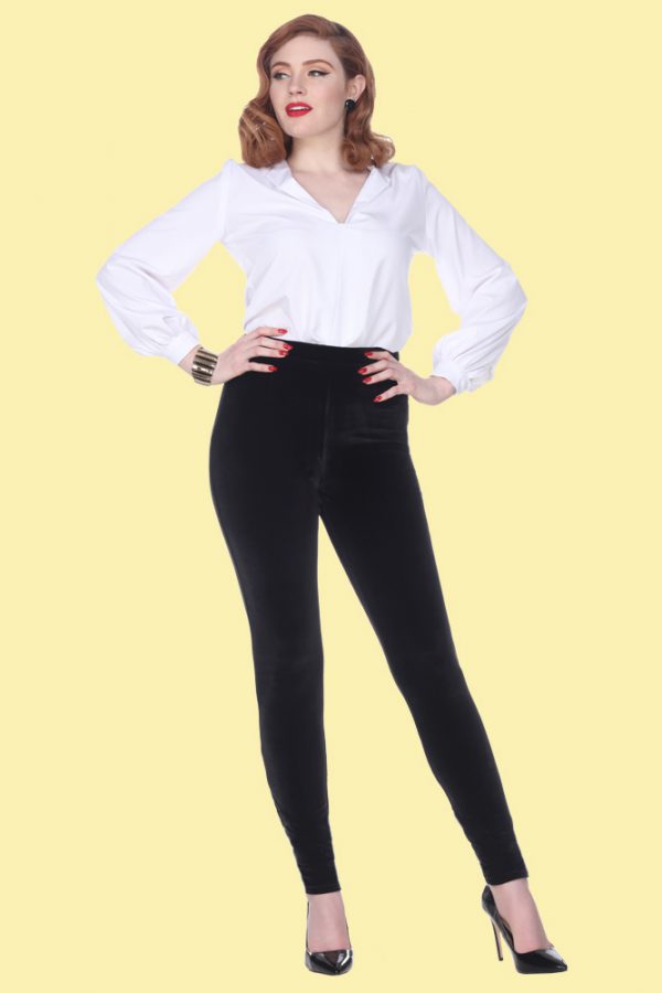 black velvet cigarette pants