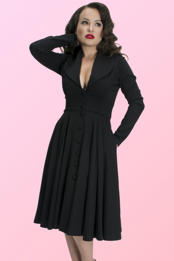 Ursula Coat (Black) by Bettie Page | Bettie Page