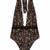 Jayne Leopard Belted Plunge Swimsuit