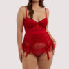 Tempest Lace Basque With Bows Red