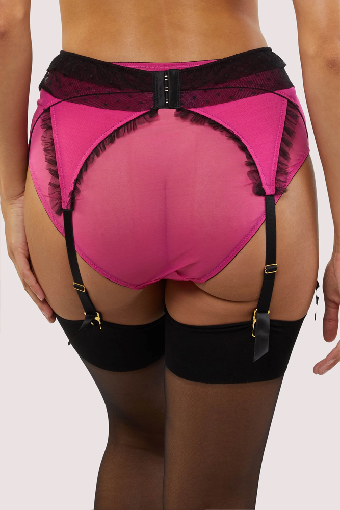 Inga Pink Ruffle Suspender Belt Bettie Page