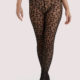Black Leopard Knit Tights