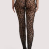 Black Leopard Knit Tights